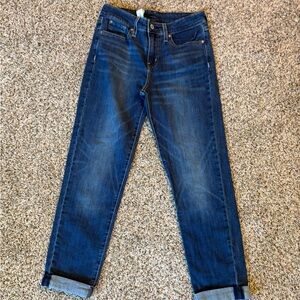 Women’s Mid Rise Boyfriend Dark Blue Denim Jeans